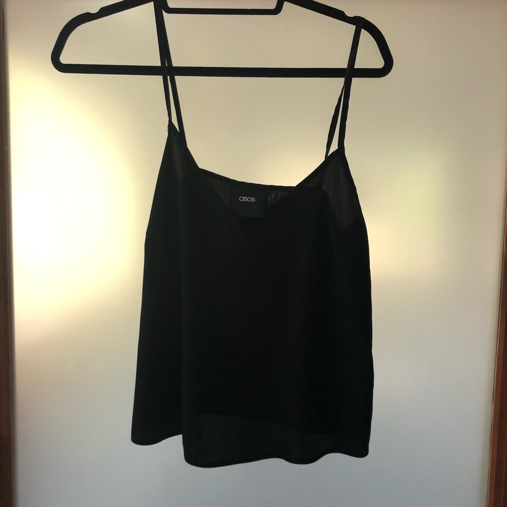Black silk camisole